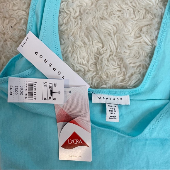 NWT Topshop Petite Lycra Teal Sports Bra - Picture 5 of 5